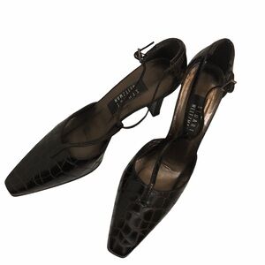 Stuart Weitzman Crocodile Embossed Leather Heels
